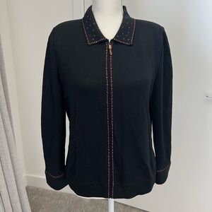 St. John Black Jacket with Red Accents